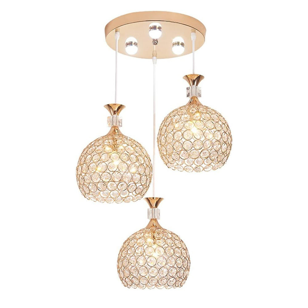 Modern 3 Lights Crystal Pendant Lighting Chandelier For Kitchen Island ...